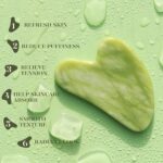 A BAIMEI IcyMe green jade roller and a matching green jade gua sha tool displayed together in an elegant box.