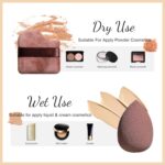 BS-MALL telescopic kabuki brush and seven coffee-colored makeup sponges for foundation and blending.