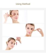 A gold DANGSHAN 24K Golden Pulse T-Shape Facial Massager held upright, showcasing its sleek design.