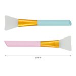 A pink and a blue silicone face mask applicator wand, side by side, showcasing their flexible bristles and ergonomic handles.