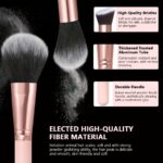 A complete QIZUHIUN 36-piece makeup brush and tool set in pink, including brushes, sponges, puffs, and hair clips.