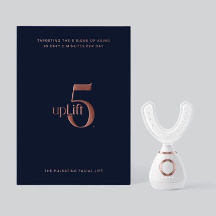 White upLift 5 Nano-Pulse anti-aging device with mouthpiece and power cord on a clean background.